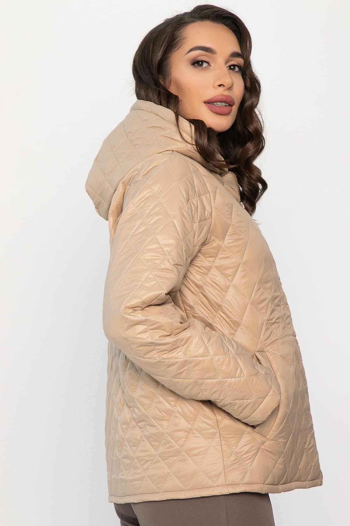 Куртка демисезонная стеганая (бежевая) Б14362-25М