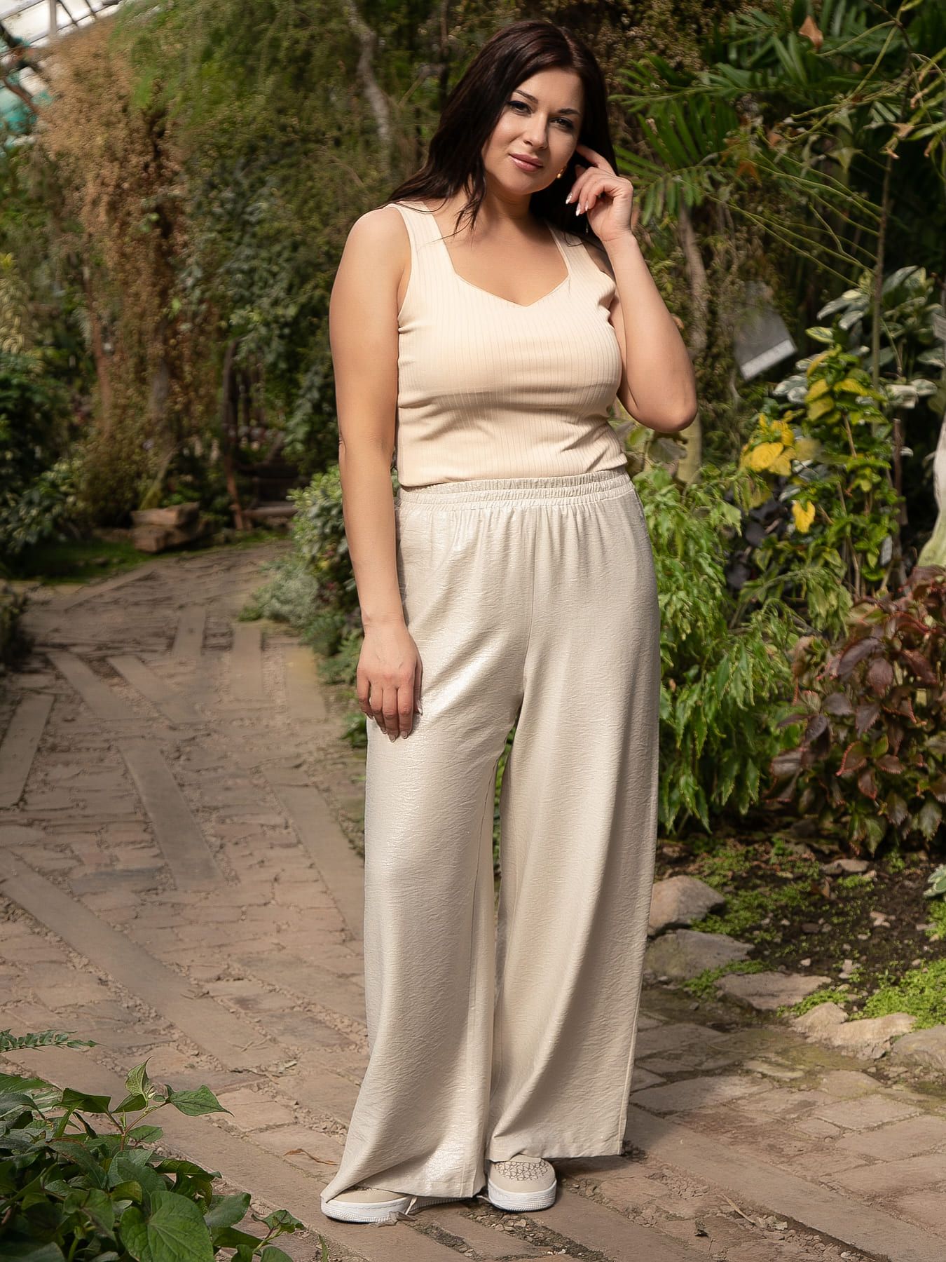 Брюки Сияние лета (бежевое серебро) Б15678-5М