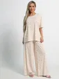 Костюм домашний с брюками Мона (бежево-розовый) К15211-1М