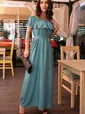 Платье Элинор макси (серо-голубое) П14010-12М