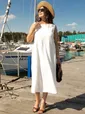 Платье льняное Тропик (белое) П16032-1М