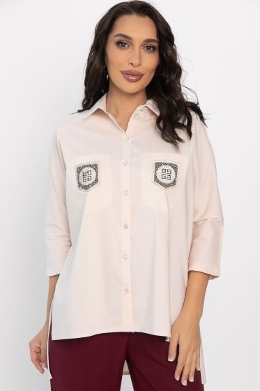 Рубашка с карманами Аристократка (бежевая) Б14357-10М