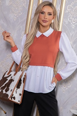 Блуза Жозетта (терракот) Б14738-3М