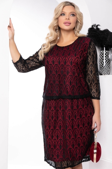 Платье "Великолепный век" (рэд/блэк) П7936