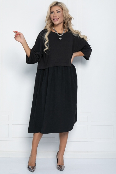 Платье бохо (черное) П11441