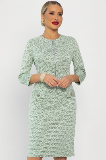 Платье Леди Мери НЬЮ (бежево-салатовое) П13667-19М